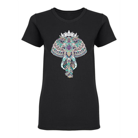 Patterned Elephant Shaped T-Shirt Women -Image by Shutterstock, Female Small