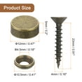 thumbnail image 2 of Uxcell 8Pcs Brass Decorative Screws with Caps, 12 mm Mirror Screws Self-Tapping Screws for Furniture Fixing, 2 of 5