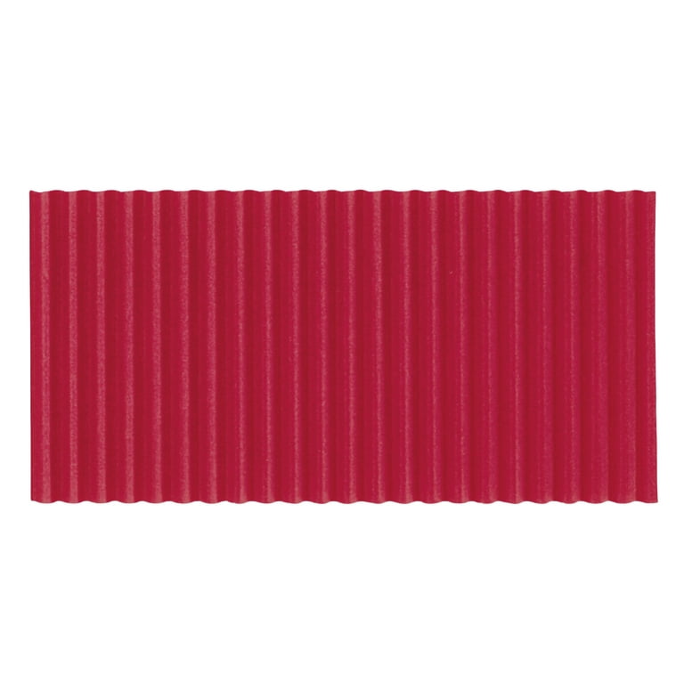 Corobuff Solid Color Corrugated Paper Roll, 48 Inches x 25 Feet, Flame Red