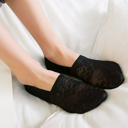

Tangnade Fashion Women Summer Cotton Lace Antiskid Invisible Liner Low Cut Socks