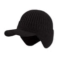 thumbnail image 2 of YDTUYT Winter Beanie Hats for Men Head Warm Knit Stocking Cap for Outdoor Skiing Baseball Cap Earflaps Trapper Hat for Men Knit Beanie Hats with Visor&Ear Flaps Beanie Hat with Brim Ear Flaps Black, 2 of 8