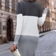 thumbnail image 3 of Suéter de punto con cuello en V para mujer, estilo europeo y americano, con contraste de primavera y otoño, 3 of 6