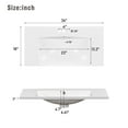 thumbnail image 6 of 36" Bathroom Vanity with Resin Sink, Solid Wood Freestanding Single Basin Vanity with 2 Drawers & 1 Adjustable Storage Shelf, Wood Bathroom Cabinet with 2 Soft-close Doors, Green, 6 of 7