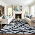 thumbnail image 6 of World Rug Gallery Contemporary Distressed Abstract Lines Non Slip Area Rug - GRAY 7'10"x10', 6 of 8