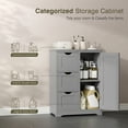 thumbnail image 4 of HomGarden 31.5-in Bathroom Floor Cabinet Freestanding Storage Organizer W/ 3 Drawers & Adjustable Shelf for Living Room, Entryway, Gray, 4 of 11