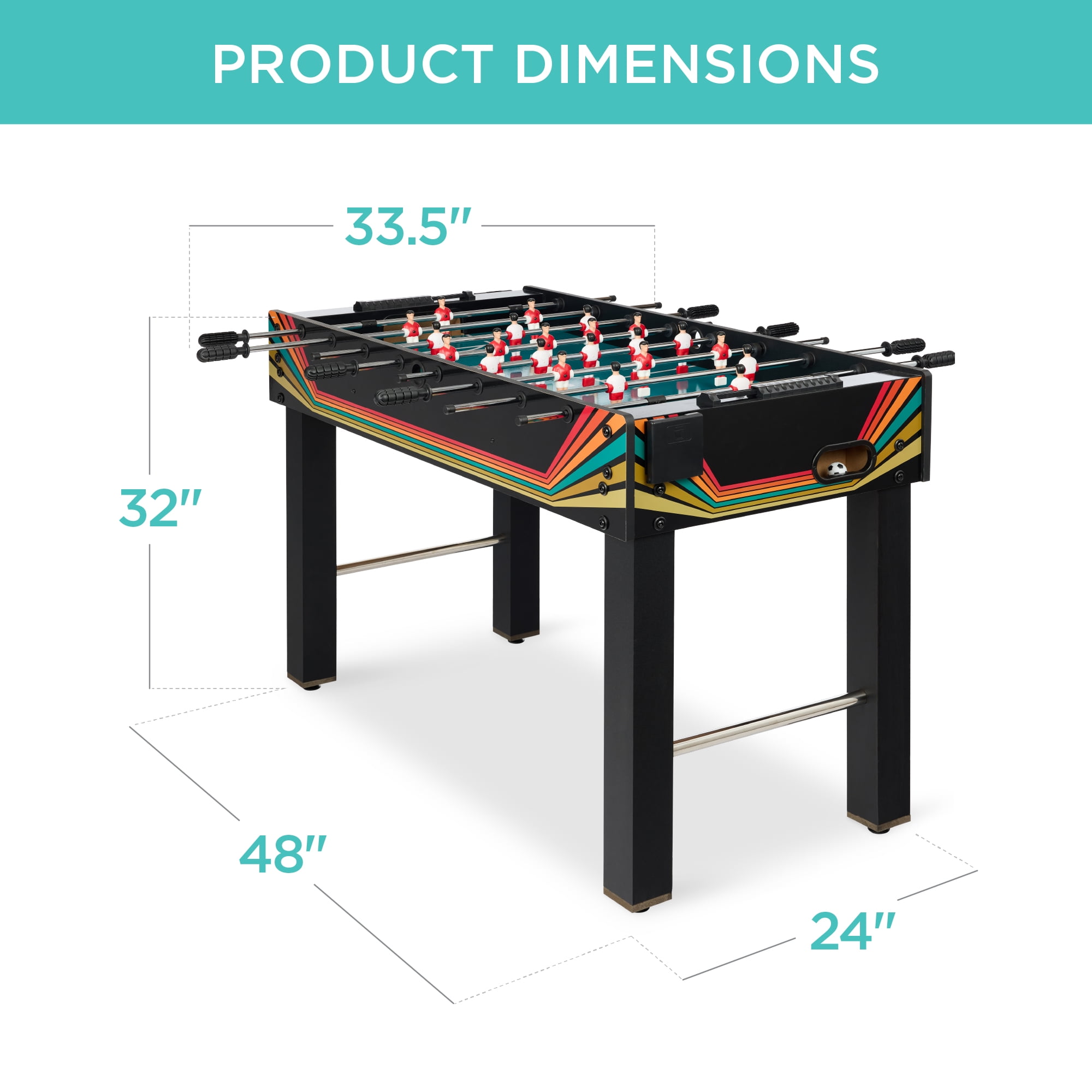 Best Choice Products 48in Foosball Table for Kids & Adults, Arcade Soccer Game Table w/ 2 Balls - Arcade