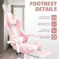 thumbnail image 4 of SOONTRANS Pink Gaming Chair, Girl High Back Gamer Chair with Footrest for Adult , Reclining Adjustable Game Office Chairs Massage Pillows, 4 of 9