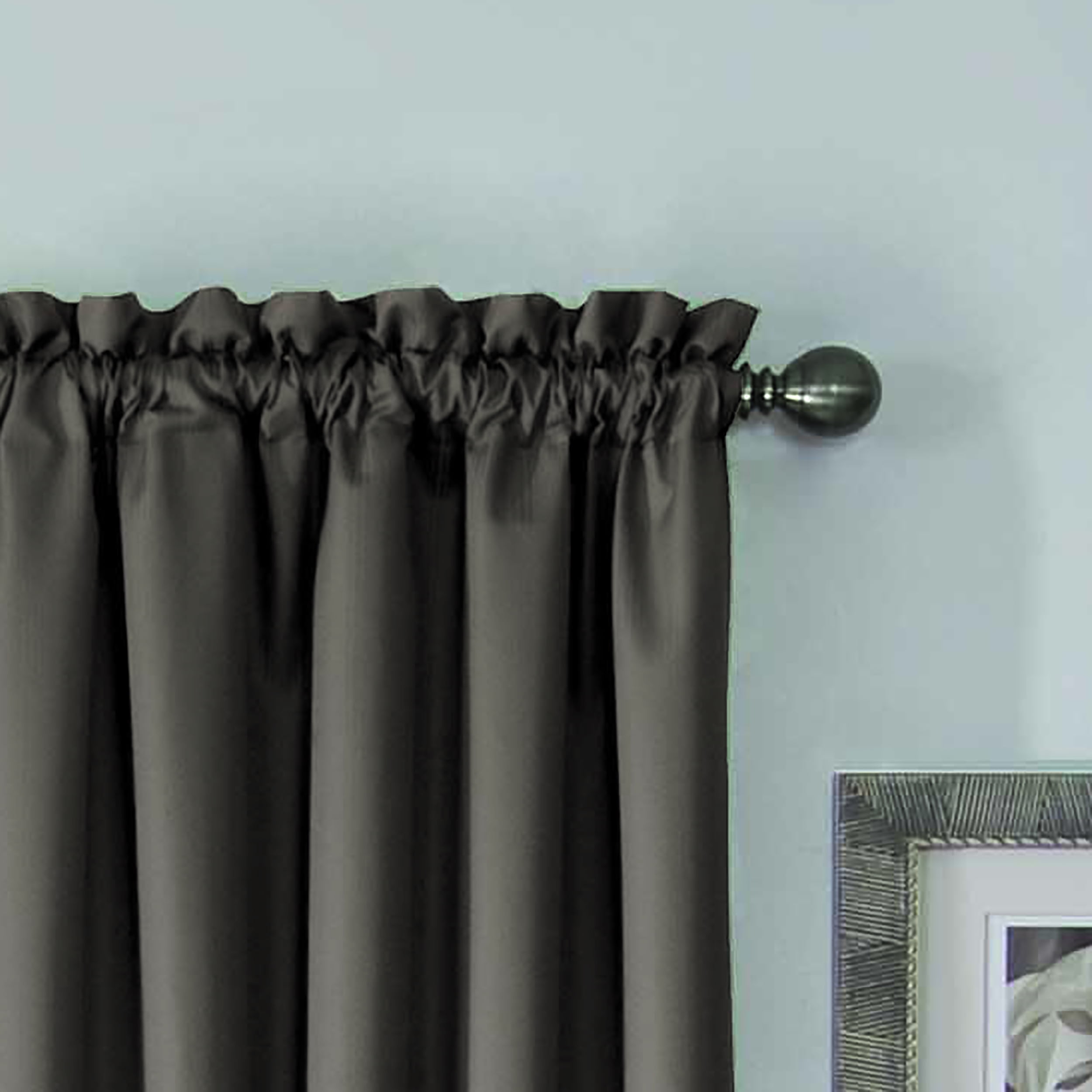 Eclipse Corinne Blackout Rod Pocket Single Window Curtain Panel Black 42 X 84 Walmart Com Walmart Com