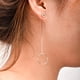 thumbnail image 2 of Cuelga Aretes Geométrico Circular Perfecl Cadena Larga Metal Gota Plata, 2 of 6