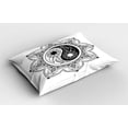 thumbnail image 2 of Ambesonne Ying Yang Pillow Sham 2 Pack, Boho Mandala Sign, 30"x20", Black and White, 2 of 3