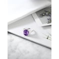 thumbnail image 5 of Gem Stone King 925 Sterling Silver Purple Amethyst Ring for Women | 4.60 Cttw | Gemstone February Birthstone | Oval 12X10MM | Available in Size 5,6,7,8,9, 5 of 5