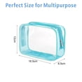 thumbnail image 2 of Bolsa de cosméticos transparente de PVC impermeable, bolsa de cosméticos transparente de viaje portátil con cremallera azul, 2 of 5