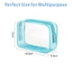 thumbnail image 2 of Bolsa de cosméticos transparente de PVC impermeable, bolsa de cosméticos transparente de viaje portátil con cremallera azul, 2 of 5