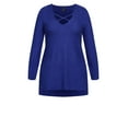 thumbnail image 5 of City Chic Women's Plus Size Longline Cross Long Sleeve Jumper, 5 of 6