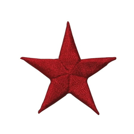 Star Applique Craft - ID 3557 Red Star Patch Night Sky Craft Emblem Embroidered Iron On Applique