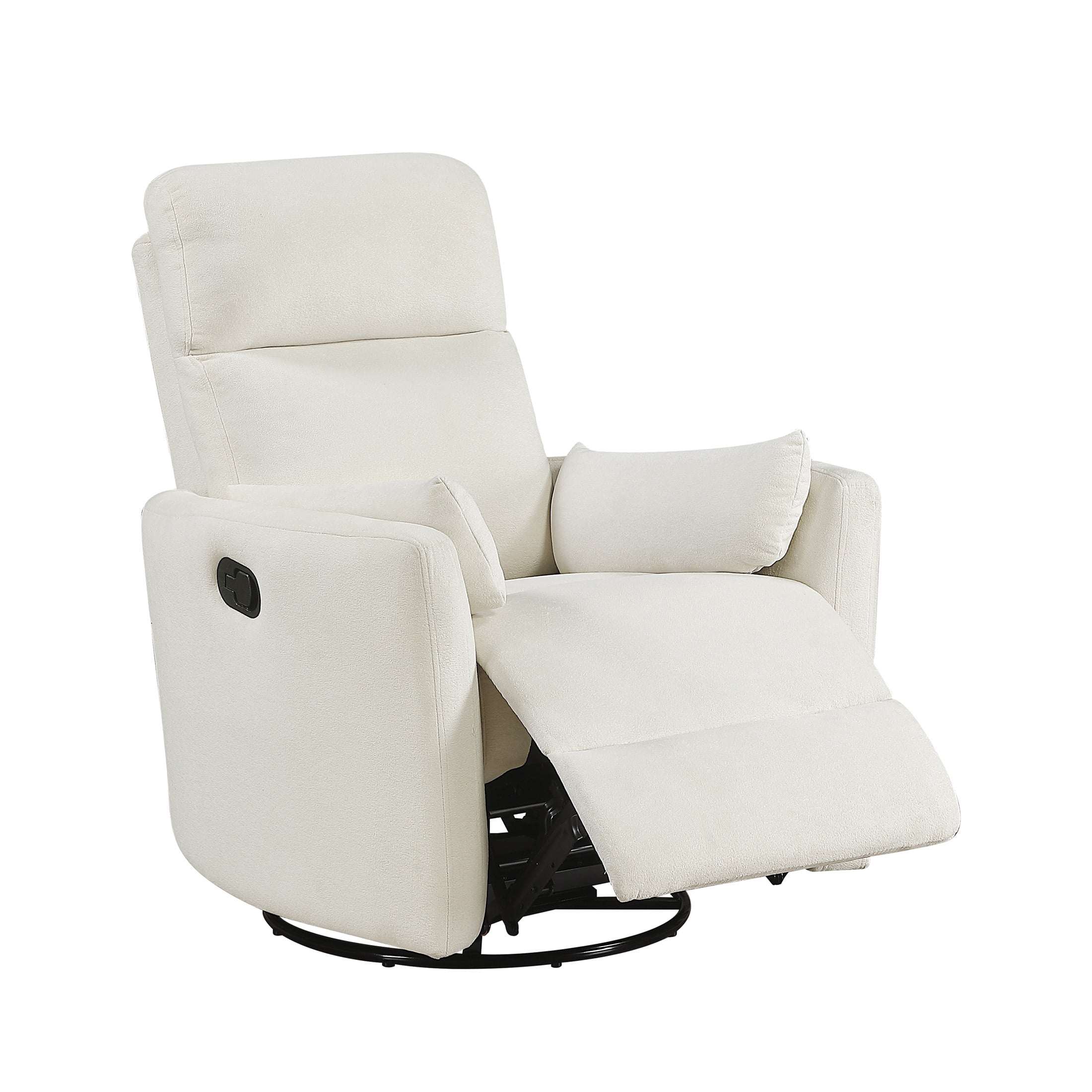 OakvillePark Allura Microfiber Swivel Glider Manual Reclining Chair, Beige