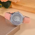 thumbnail image 2 of Genoa Pink White Cubic Zirconia CZ Miyota Japanese Movement Watch with Pink Genuine Leather Strap Ct 0.24 Birthday Christmas Gifts, 2 of 8