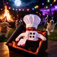 thumbnail image 7 of Dog Chef Halloween Costume - Halloween Scary Dog Costume with Knife and Hat, Pet Cosplay Outfit with Arms, Trimmable Hook & Loop Fastener for Fitting Small Medium Large Dogs, 7 of 7