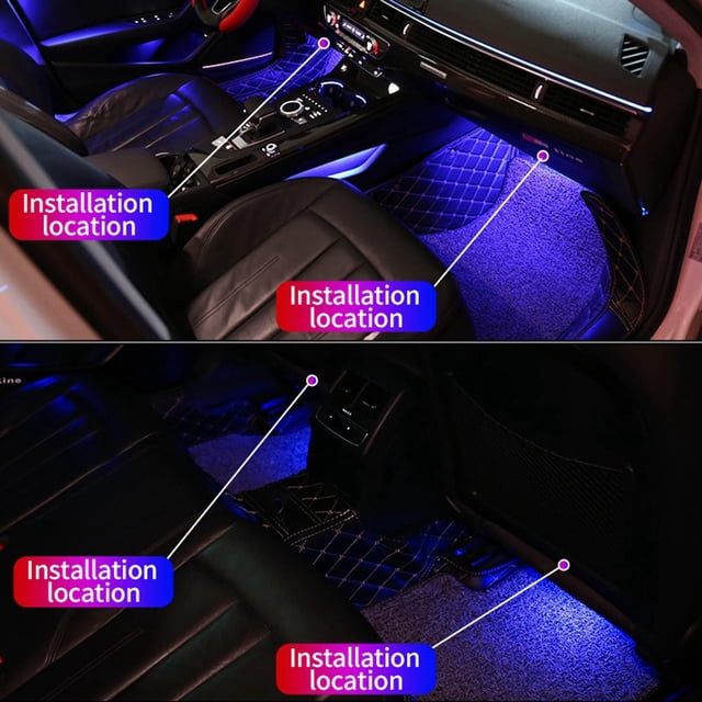Lámpara Interior LED para Coche Yotijar Atmósfera telemando de Música Luz de la atmósfera del coche