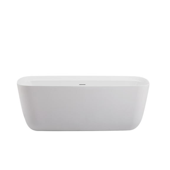 Elegant Kitchen and Bath 67 inch soaking bathtub in glossy white