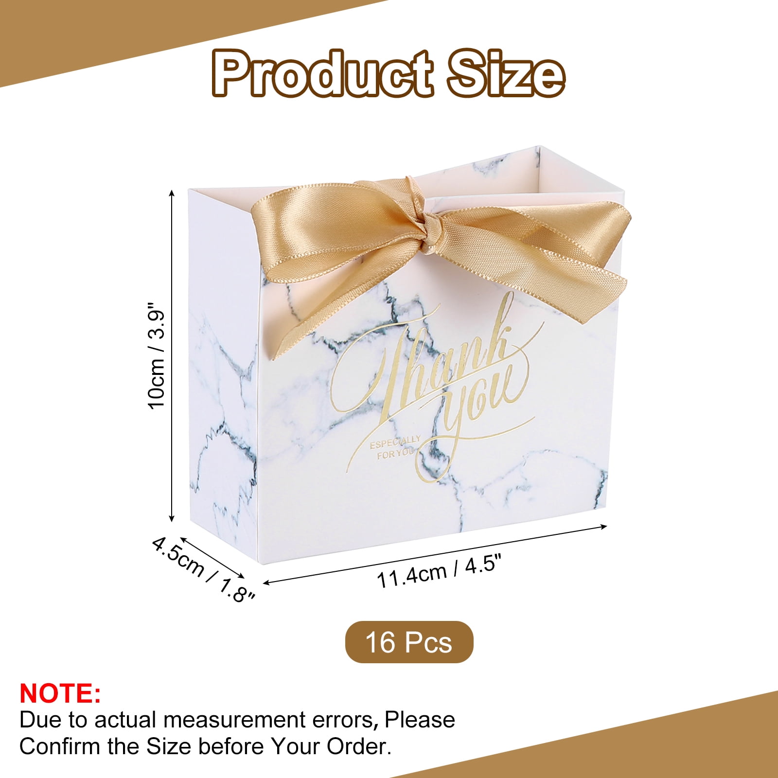 Unique Bargains 16Pcs Gift Bags with Champagne Ribbons for Business Shopping White