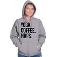 thumbnail image 4 of Yoga Coffee Naps Meditation Fitness Womens Plus Size Graphic Zipper Hoodie Brisco Brands 2X, 4 of 5