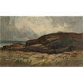 thumbnail image 2 of Edward Mitchell Bannister 14x11 Gold Ornate Wood Frame and Double Matted Museum Art Print Titled - Untitled (Landscape with Rocks) (1894), 2 of 4