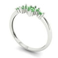 thumbnail image 2 of 0.17 ctw Wedding Band for Women - 18K White Gold Simulated Green Diamond Stackable Eternity Ring, 2 of 6