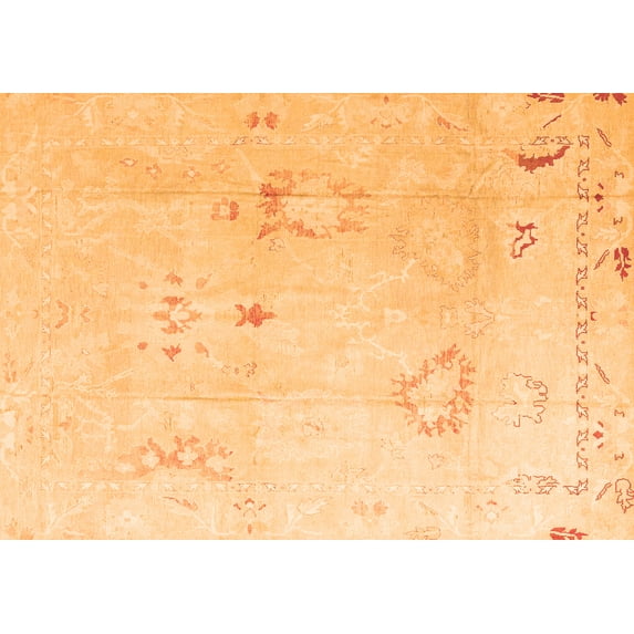 Ahgly Company Indoor Rectangle Oriental Orange Traditional Area Rugs, 8' x 12'