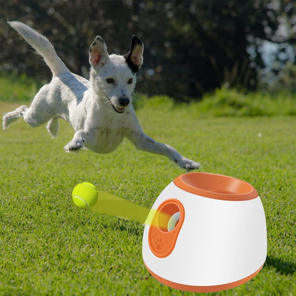 Automatic Dog Ball Launcher | Interactive Fetch Machine For Puppies & Small Dogs With 4 Launch Modes