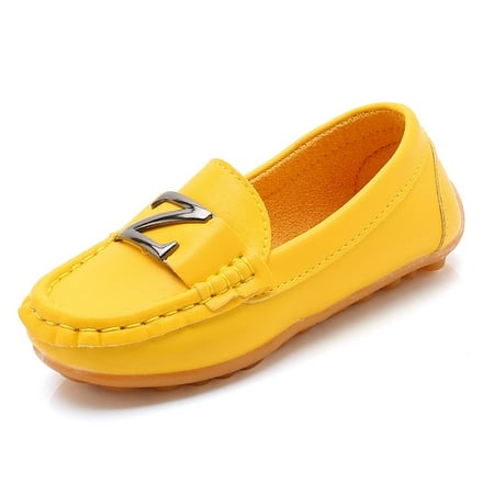 Baby Boys Leather Shoes Children Loafers Slip-on Soft Leather Kids Flats Fashion Letter Design Candy For Toddlers Big Boys