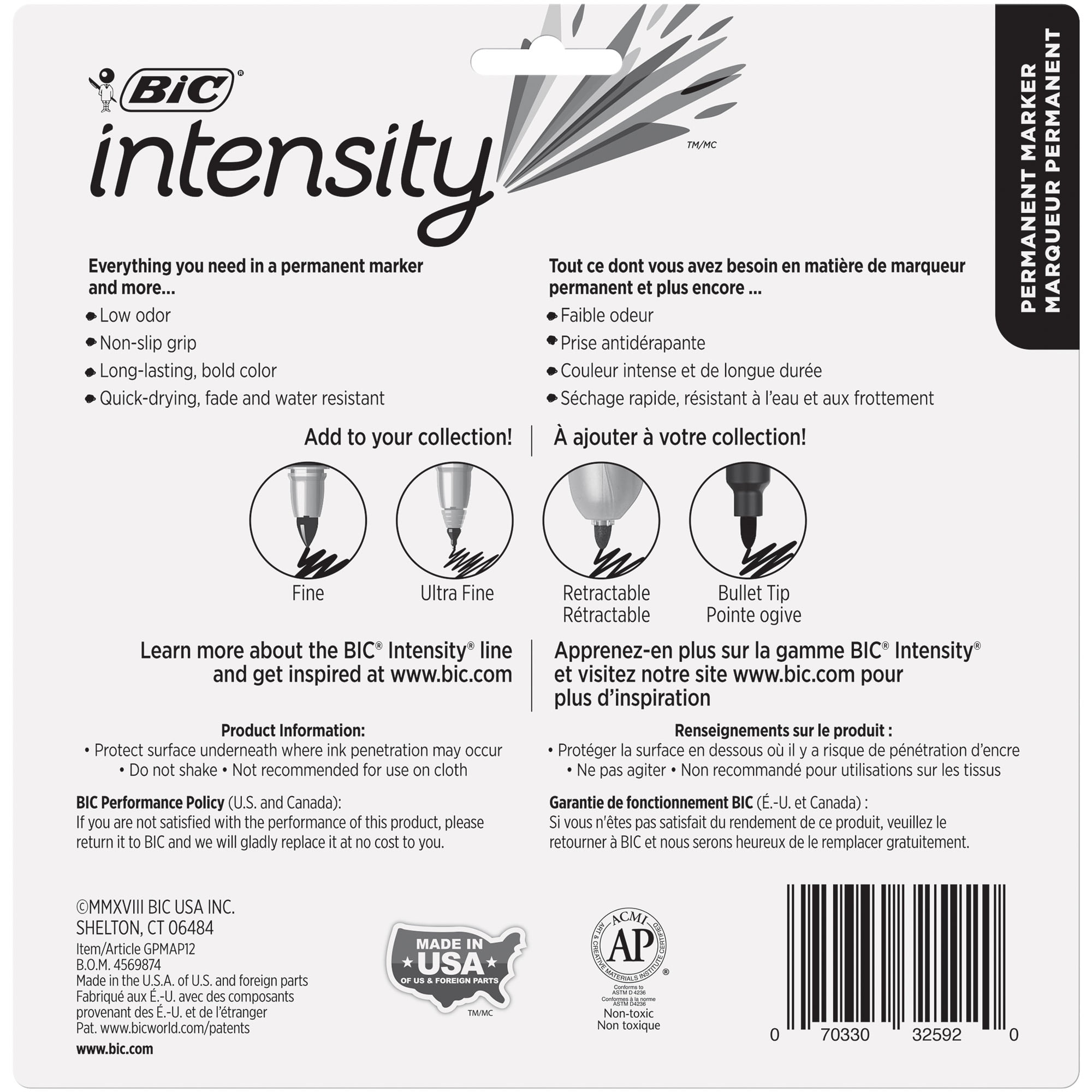 BIC® Intensity™ Fine-Point Permanent Markers, 12 pk - City Market