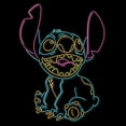 thumbnail image 2 of Men's Lilo & Stitch Bright Neon Outline Graphic Tee Black Medium, 2 of 5