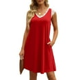 thumbnail image 2 of Vestido casual de verano con cuello en V,Vestido con cuello en V para mujer Vestido cosido de encaje Vestido corto casual con cuello en V Construido para el futuro, 2 of 6