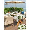 thumbnail image 5 of Rectangle Outdoor Tablecloth With Umbrella Hole And Zipper– Sage Green Gold Geometric Waterproof Patio Table Cover for Party, Picnic, Backyard, 60"x102" , Modern Abstract Hexagon Pattern, 5 of 8