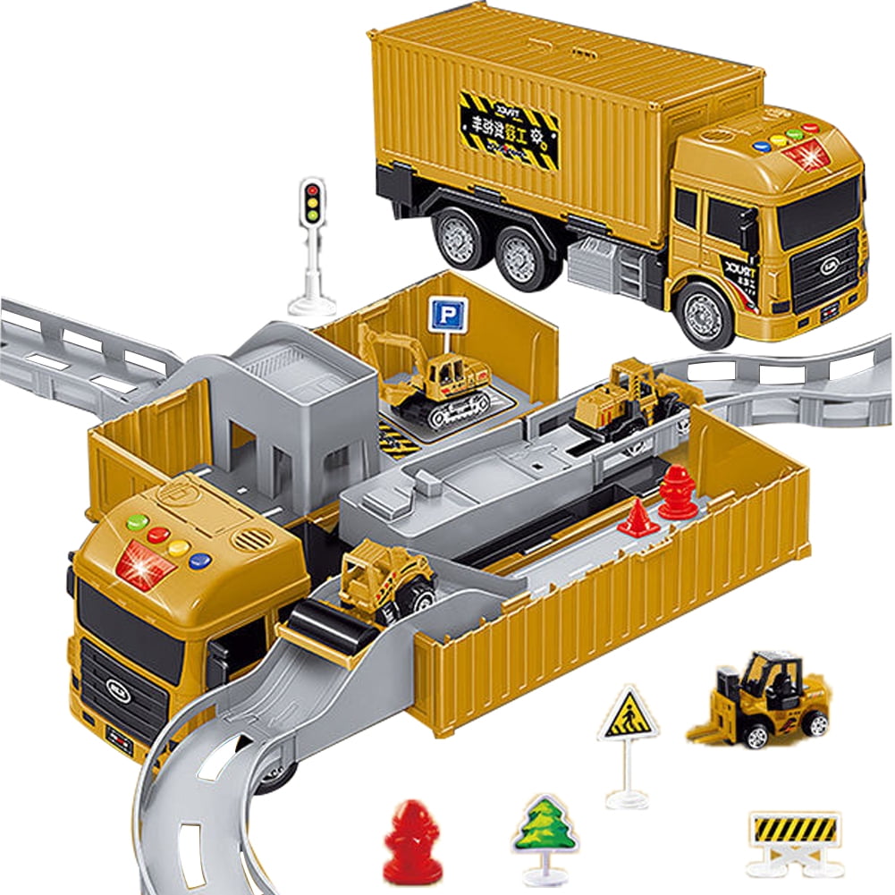 Godderr Kids Toddlers Construction Cars Set Toys for Boys Crane Truck Toy Truck Metal Die Cast Crane Large Engineering Crane Boys' Truck Alloy Set,Construction Vehicle Toy for 3+