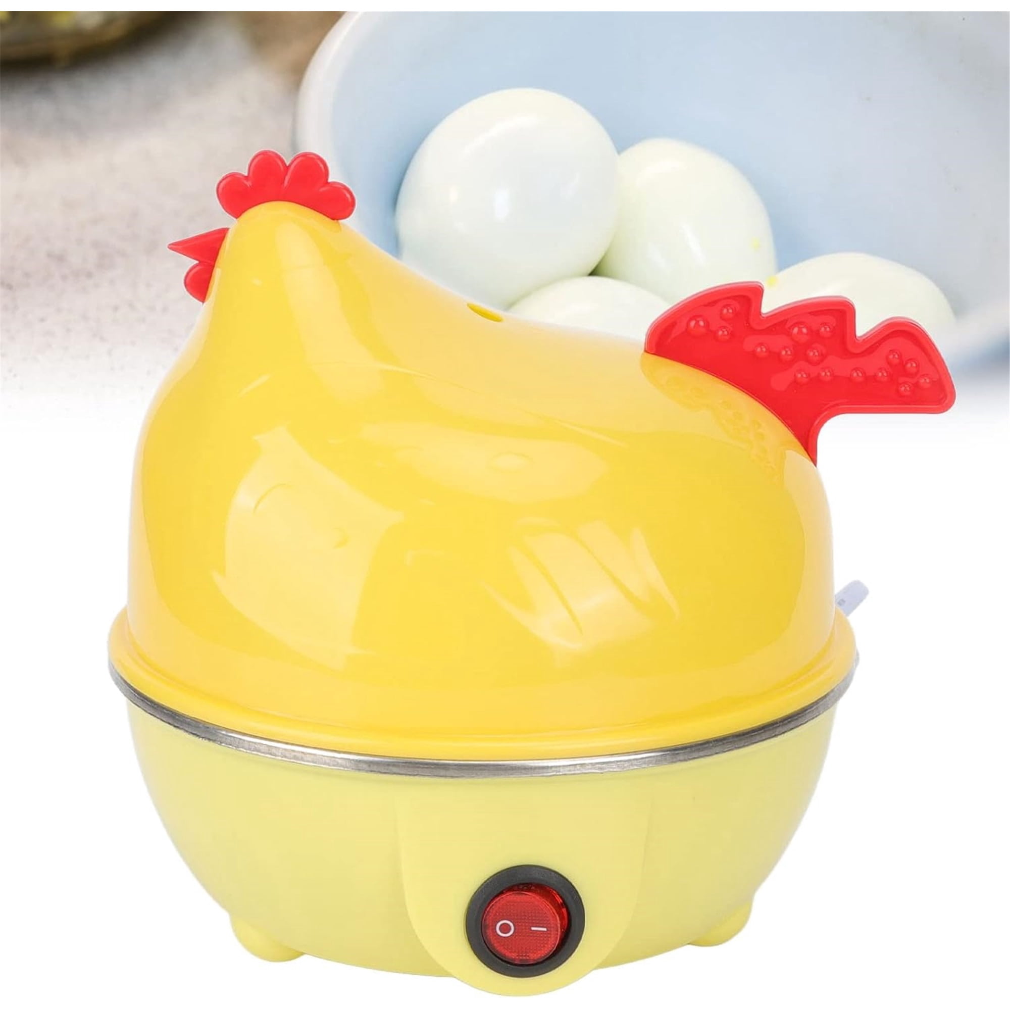 SQDWYGUO Egg Cooker, Electric Egg Cooker Multifunction Chicken Shape Rapid Egg Boiler 7 Egg Capacity Automatic Shut Off Mini Breakfast Machine,Yellow