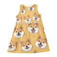thumbnail image 4 of Girls Dress Cute Doge Sleeveless Dress for Girls Hem A-Line Casual Sundress, 4 of 7