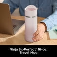 thumbnail image 2 of Ninja Sip Perfect 16oz Stainless Steel Travel Mug, Leak Proof Lid, Dishwasher Safe, Rose Quartz, 2 of 7