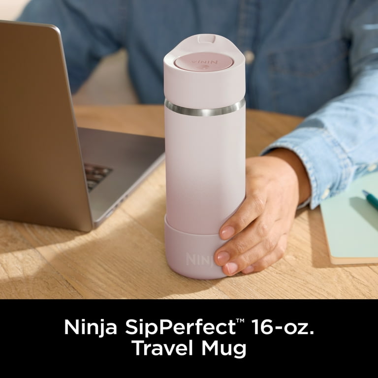 Ninja Sip Perfect 16oz Stainless Steel Travel Mug, Leak Proof Lid