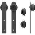 thumbnail image 5 of HomLux 5ft Heavy Duty Sturdy Sliding Barn Door Hardware Kit Single Door Rail- Smoothly and Quietly - Simple and Easy to Install - Fit 1 3/8-1 3/4" Thickness Door Panel - Black(I Shape Hanger), 5 of 7