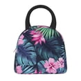 thumbnail image 3 of YFYANG Portable Waterproof Insulated Lunch Bag, Tropical Watercolor Floral Textures Reusable Cooler Bag / Picnic Bag for Adults Teens, 3 of 9