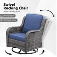 thumbnail image 4 of Vcatnet 6 Pieces Outdoor Patio Furniture Sectional Sofa All-weather Conversation Set with Swivel Rocking Chairs and Coffee Table for Garden,Poolside,Denim blue, 4 of 8