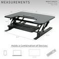thumbnail image 4 of VIVO Black Height Adjustable 32" Standing Desk Monitor Riser Tabletop Sit Stand, 4 of 6