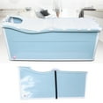 thumbnail image 2 of Miumaeov Portable Folding Adult Bathtub Water Tub Freestanding Plastic Soaking Barrel Collapsible Bath Shower Bucket with Lid (Blue), 2 of 20