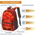 thumbnail image 4 of 17 Inch Lightweight Backpack,PVC Waterproof Oxford Fabric, Ergonomically Designed, with Large Capacity, Fire Flame Baseball Print, 4 of 5