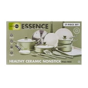 GreenPan Essence 17-Piece Ceramic Nonstick Cookware – Toxin-Free, Dishwasher & Oven Safe, Green