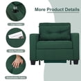 thumbnail image 3 of Pull Out Convertible Sleeper Sofa Bed Linen with Storage USB Port Cup Holder Side Pocket Pillow Adjustable Backrest, Green, 3 of 11