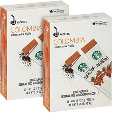 Starbucks Via Instant Medium Roast Colombia Coffee, 13 Count (Pack Of 2)