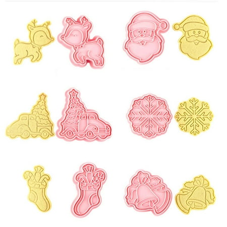 

TureClos 6 Pieces Christmas Cookie Mold Pastry Mould Kitchen Tools DIY Cake Decorating Tool with Lovely Pattern Bakeware Accessory